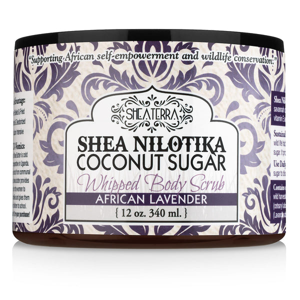 Organic Shea & Coconut Sugar Whipped Body Scrub  AFRICAN LAVENDER 
